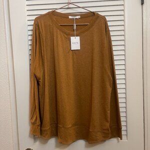 Haute Edition Camel Brown Long Sleeve Top NWT Size 2X